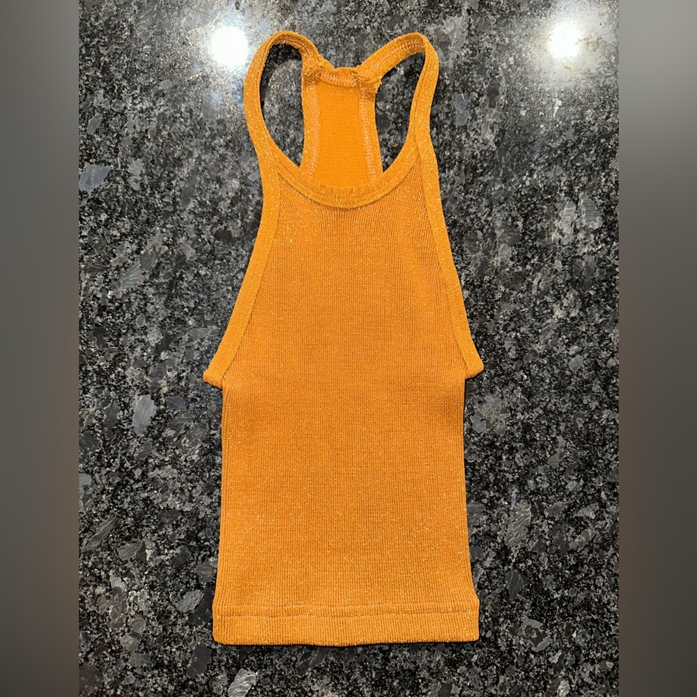FP Free People Movement Happiness Runs Lurex Tank- Toasted Coconut | NWOT (XS/S) - Picture 5 of 5